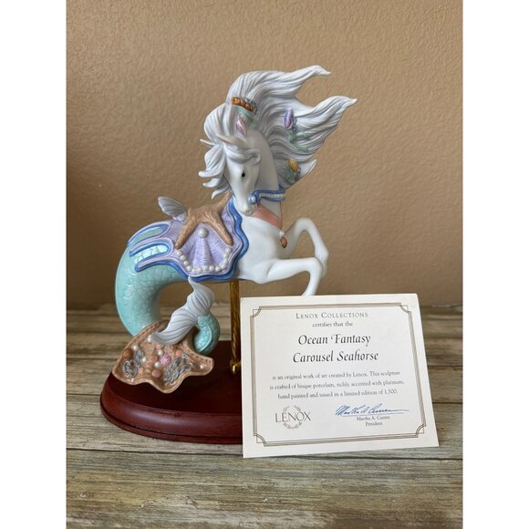 Lenox Other - 2002 Lenox Carousel Horse "Ocean Fantasy Seahorse" Ltd Ed 1500 w/COA No Box